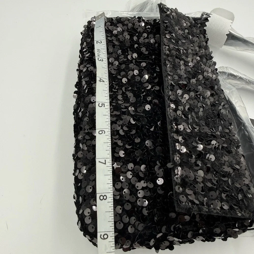 Nicole Miller Black‎ Sequin Shoulder Bag NWT Evening Party Crossbody Adjustable